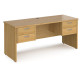 Maestro Panel End 600mm Straight Desk with 2 x Two Drawer Pedestal